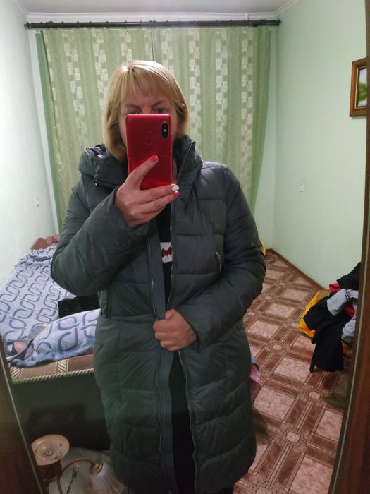 Пуховик пальто куртка великого розміру женская. Батал.