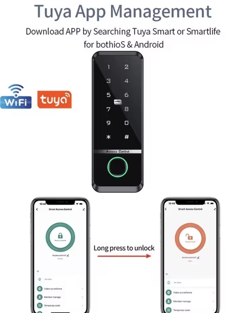 Tuya czytnik lini klawiatura Kontrola dostępu wbud. wi-fi + gratisy