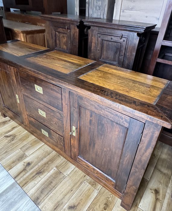 Komoda z drewna, kolonialna, vintage, rustykalna, wyjatkowy blat