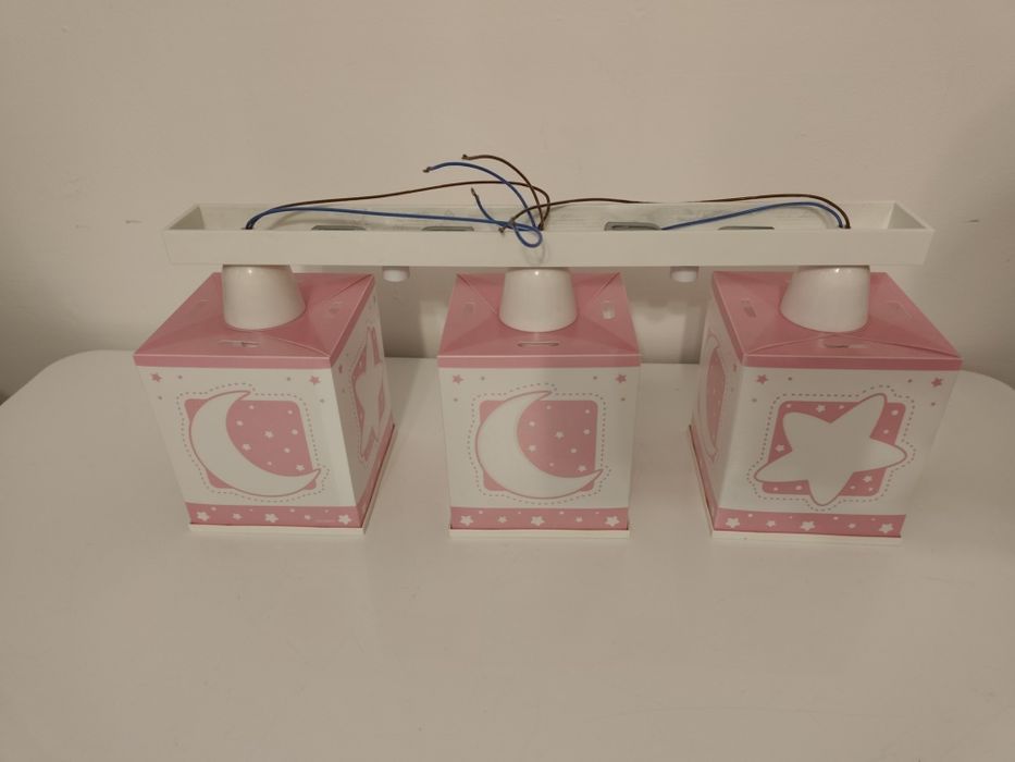 Plafon dziecięcy  Moon Light 3 punktowy różowy