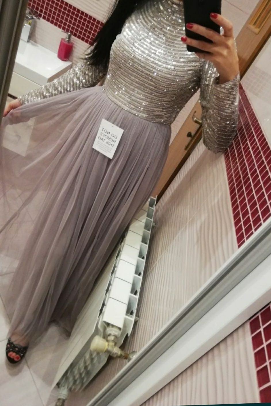 Długa balowa suknia tiulowa wieczorowa rozmiar s 36 m 38