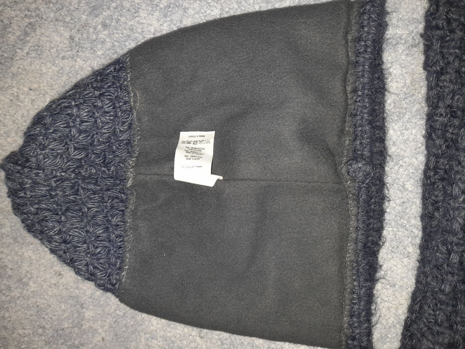 PaMaMi zimowy damski komplet czapka i komin granatowy melanż