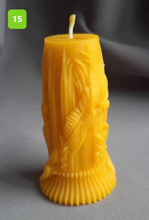 Свічка декоративна з бджолиного воску #15,