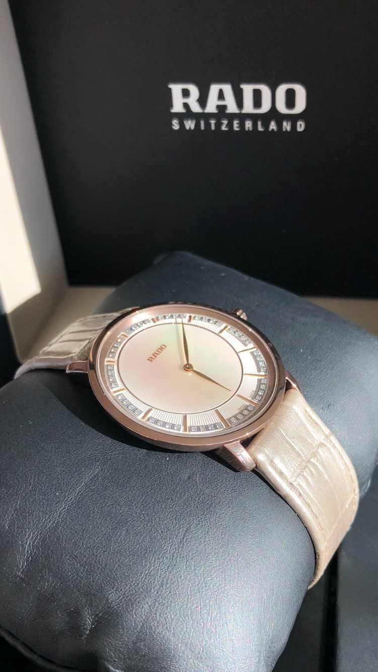 Rado Diastar Thinline L Jubile, masa perłowa, 48 diamentów, Full Set