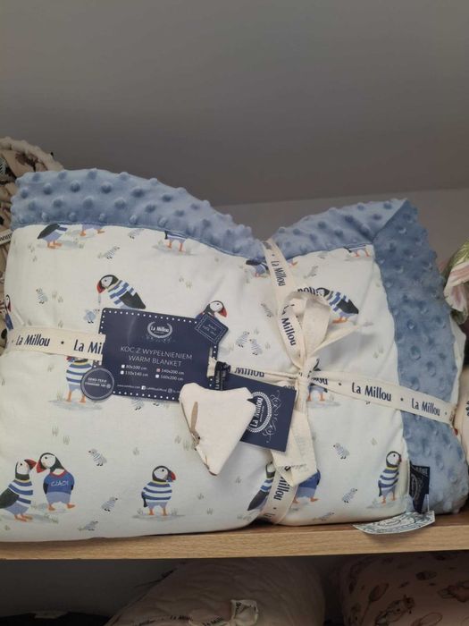 Ciepły Koc Minky PUFFIN L - 110 X 140 CM