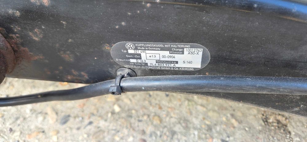 Hak Westfalia Volkswagen Touareg I 7L odpinany kluczyk kula