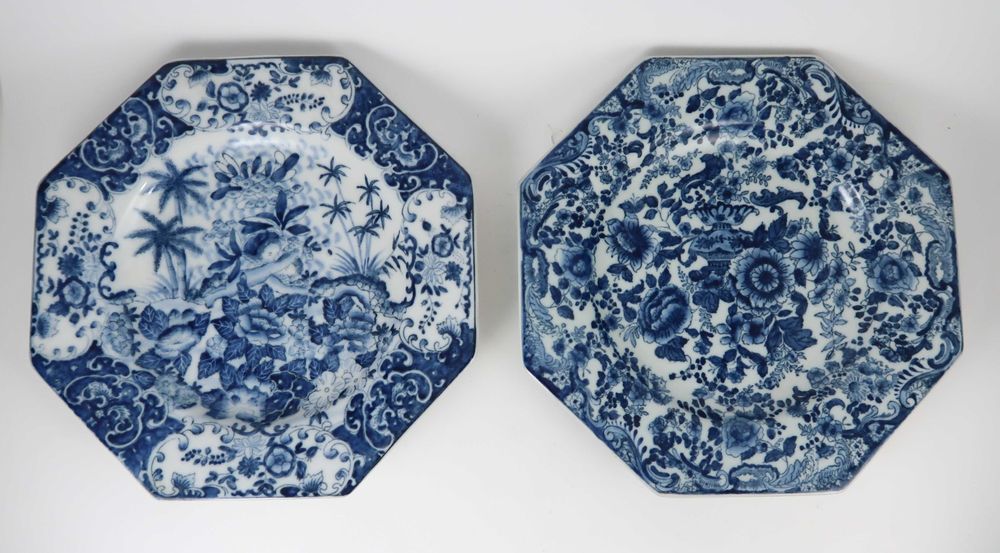 Pratos Octogonais porcelana azul e branca China - To Adèle Carey, CADA