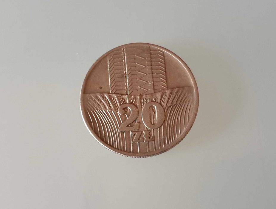 Moneta PRL 20 złotych "Wieżowiec i kłosy" - 1974 rok