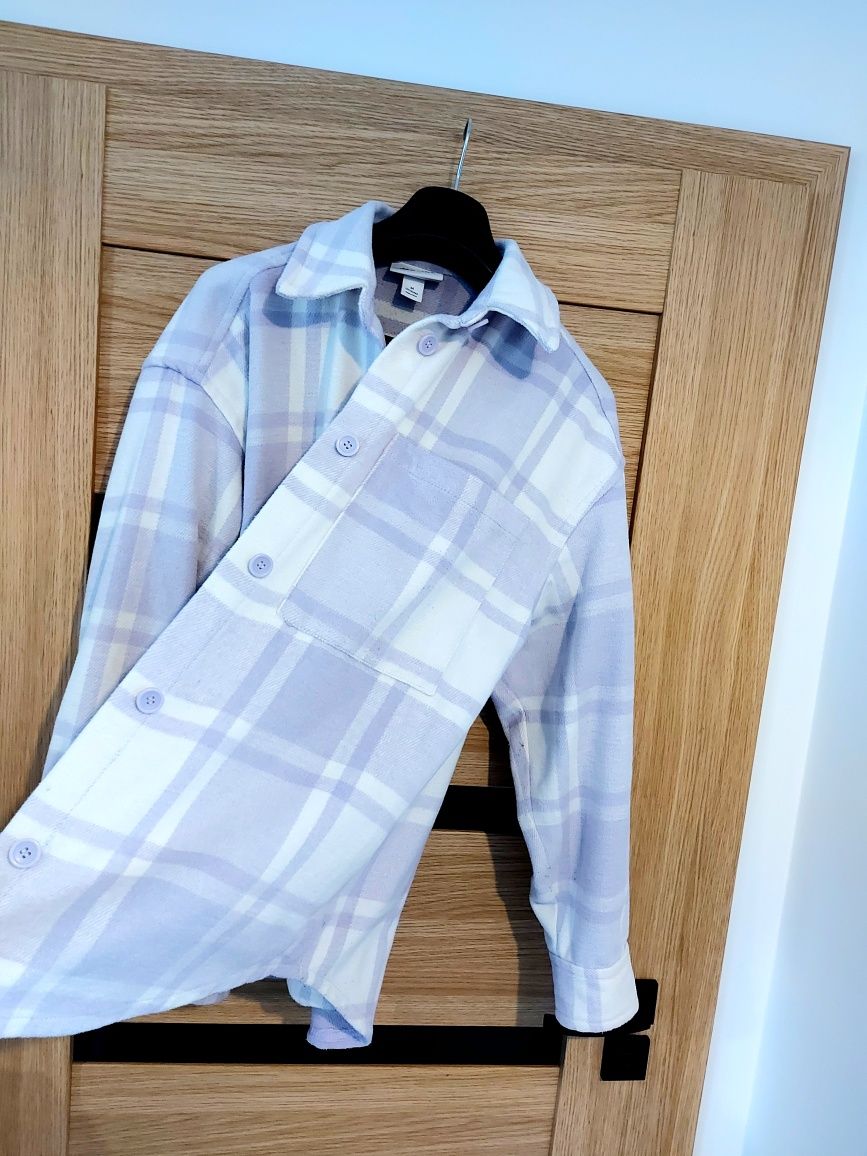 Oversize koszula gruba damska kurtka w kratke roz L Reserved