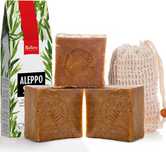 Natura Germania Aleppo100% oliwy z oliwek 3 Mydła z torebką z  sisal