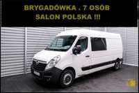 Opel MOVANO BRYGADÓWKA 7 OSÓB  BRYGADÓWKA 7 Osób + Salon POLSKA + Klimatyzacja + Parktronik !!!
