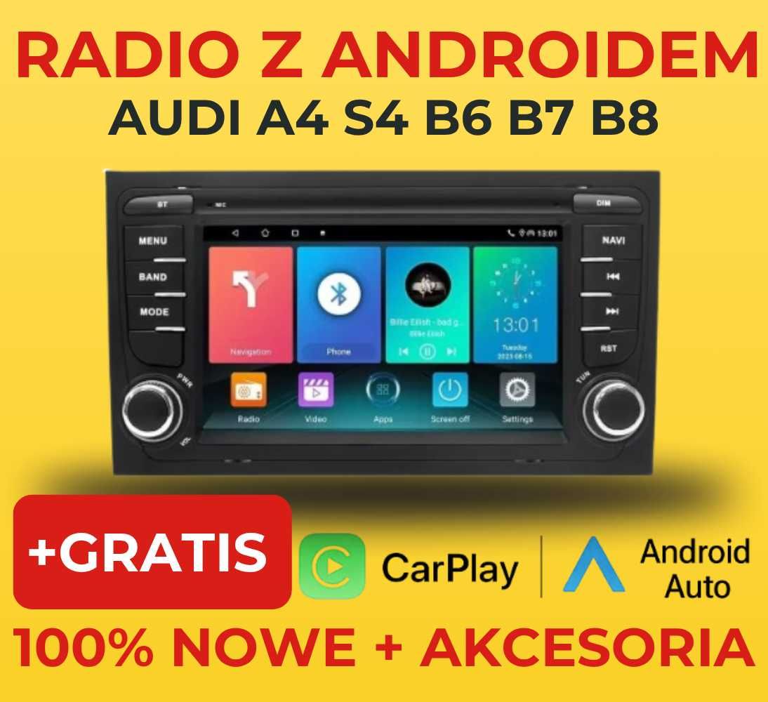 Radio samochodowe Audi A4 S4 RS4 B6 B8 B7 Android CarPlay + GRATIS