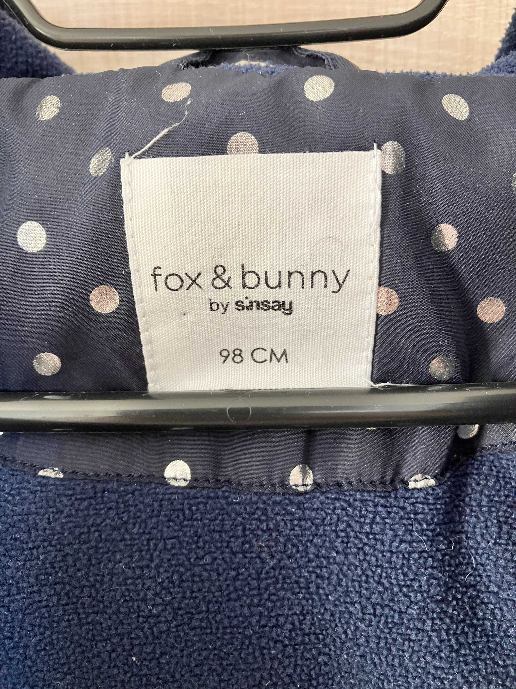 Kurtka zimowa dziewczęca Fox&Bunny (Sinsay) r.98, kurteczka z kapturem