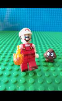 Super Mario Lego Minifiguras - Mario Fire + Goomba