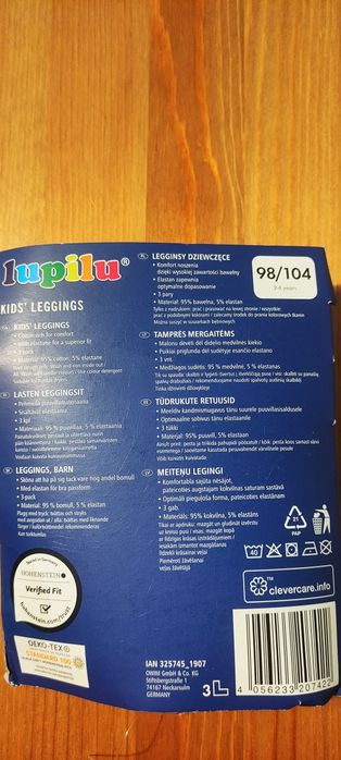 Legginsy dziewczęce 3pak 98/104