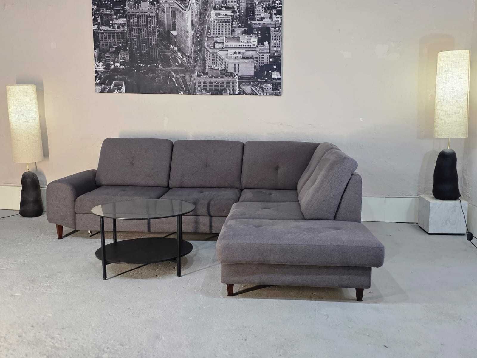 Szary narożnik 260x210 cm z funkcją spania | Transport Gratis
