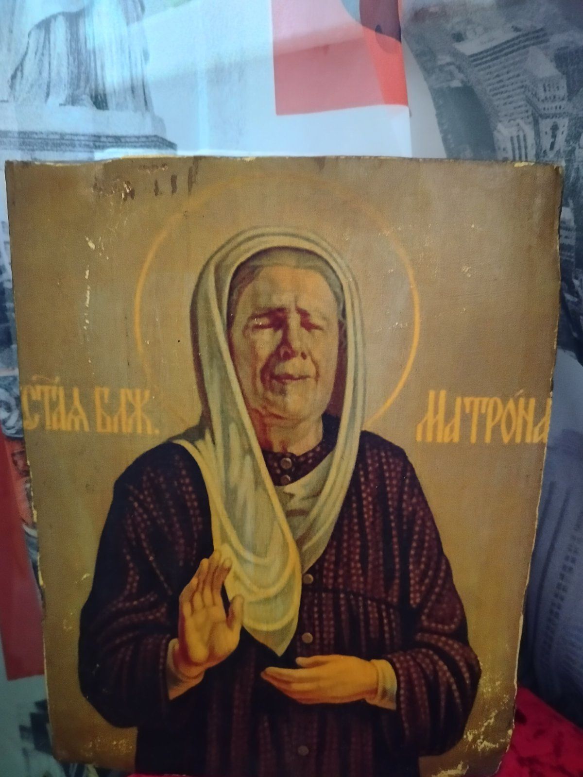 Икона Святая Матрона на дереве Религиозная