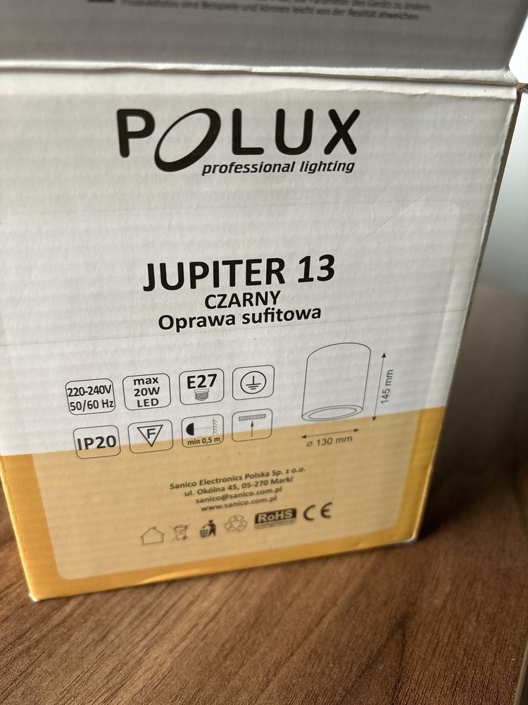 Plafon sufitowy polux Jupiter 13 czarny oprawa sufitowa