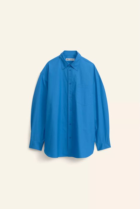 Сорочка синя рубашка оверсайз zara оригінал