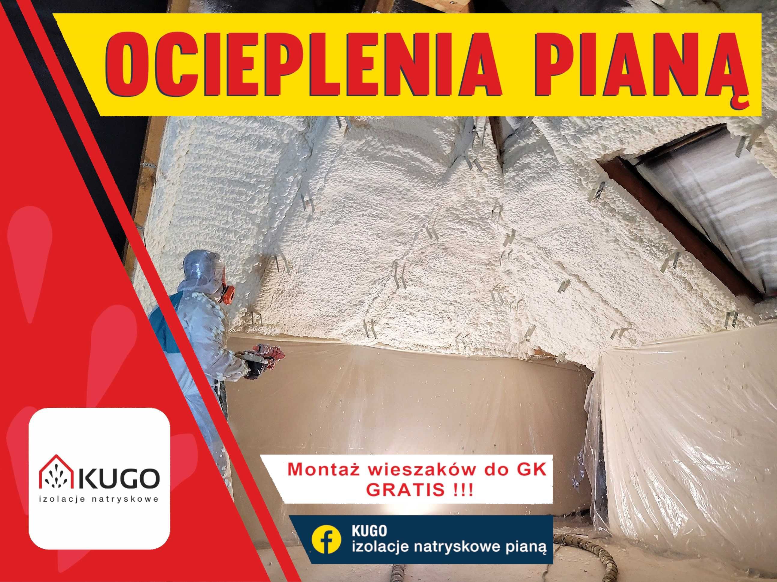 Ocieplenia pianką PUR, Piana, izolacja poddasza - wieszaki GRATIS!