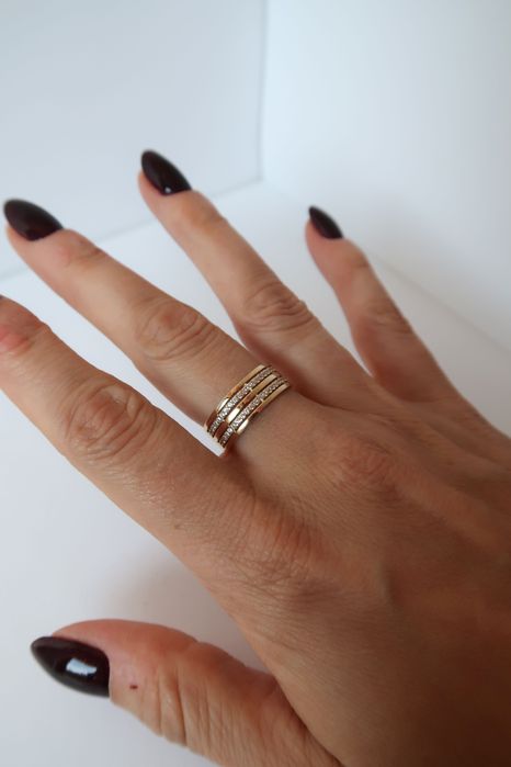 Złoty Pierścionek z Cyrkoniami | 17 | Proba Złota 585