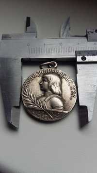 Medal-wisiorek Joanna Dark srebro-plater sygnowany antyk.