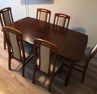 Stół dębowy + 6 krzeseł