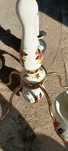 Lampa wisząca, żyrandol PRL porcelana