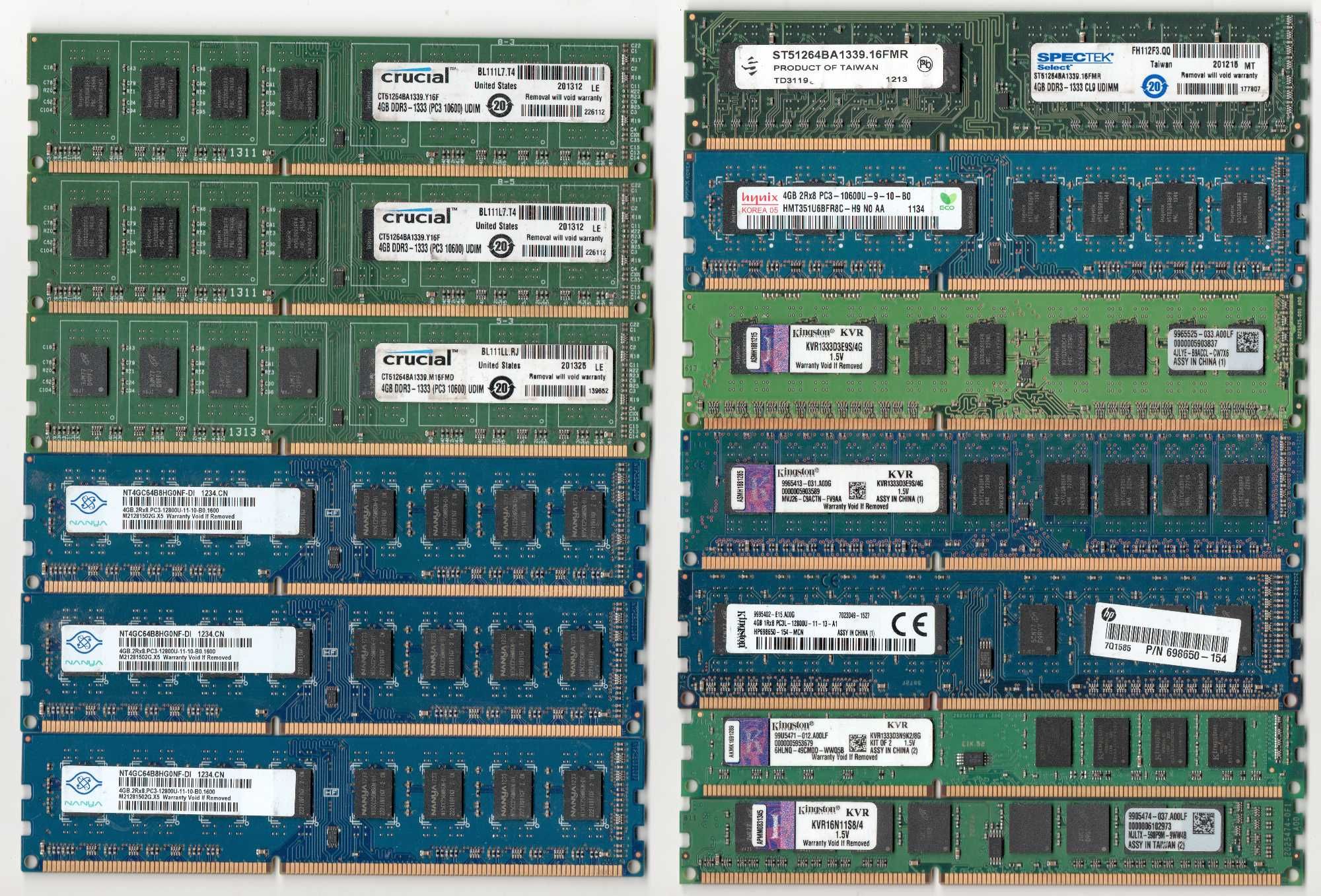 Оперативна пам'ять DDR3(L) 4GB 8GB 1333, 1600 - НЕ СЕРВЕРНА