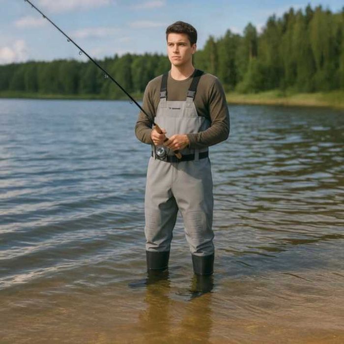 Wodery Wędkarskie Gumowe Grube z Szelkami Długie na Ryby roz. 42-46