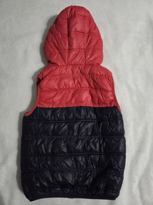 różowa granatowa kamizelka bezrękawnik z kapturem ciepła pikowana 104