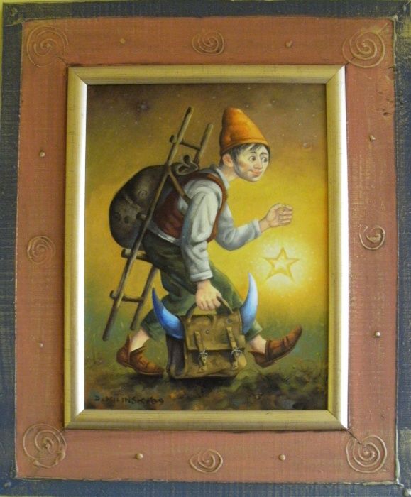 Dariusz Miliński, obraz "Odejść w samą porę" olej na płótnie, 101x101