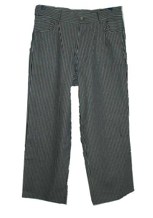Meng Sheng Jeans spodnie damskie szerokie dzwony paski marine denim 46