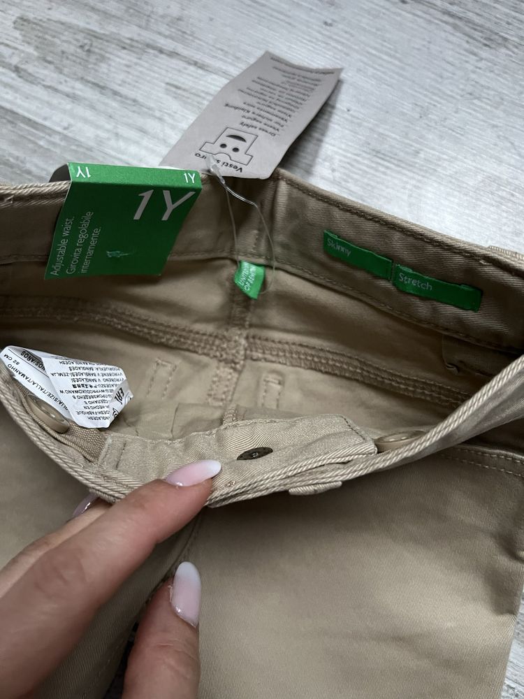 NOWE jeansy United Colors of Benetton beżowe dżinsy spodnie jeansowe