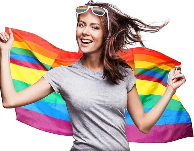 Tęczowe okulary+ flaga Rainbow Akcesoria dumy na paradę