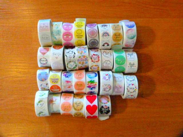 naklejki 100 sztuk napis Thank You Dziękuję podziękowanie
