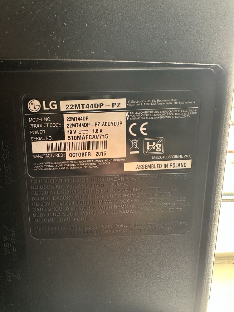 Telewizor/monitor LG 22mt44dp