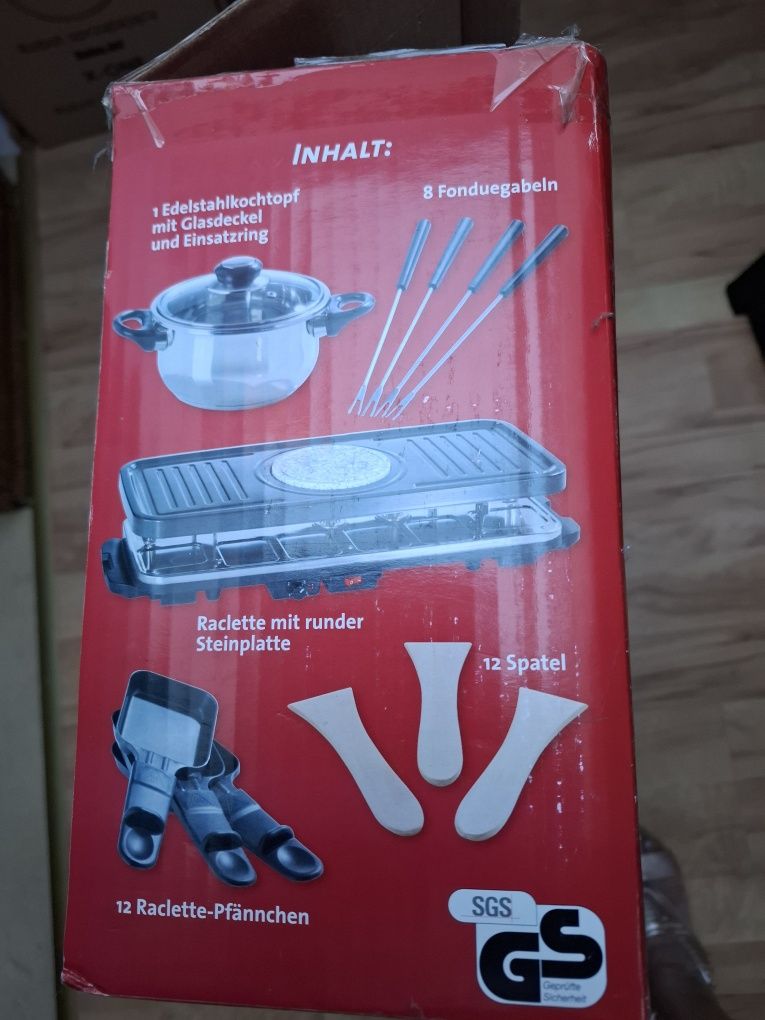Zestaw do raclette i fondue.