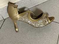 Buty do tańca towarzyskiego, damskie w rozmiarze 38 - w kolorze złota