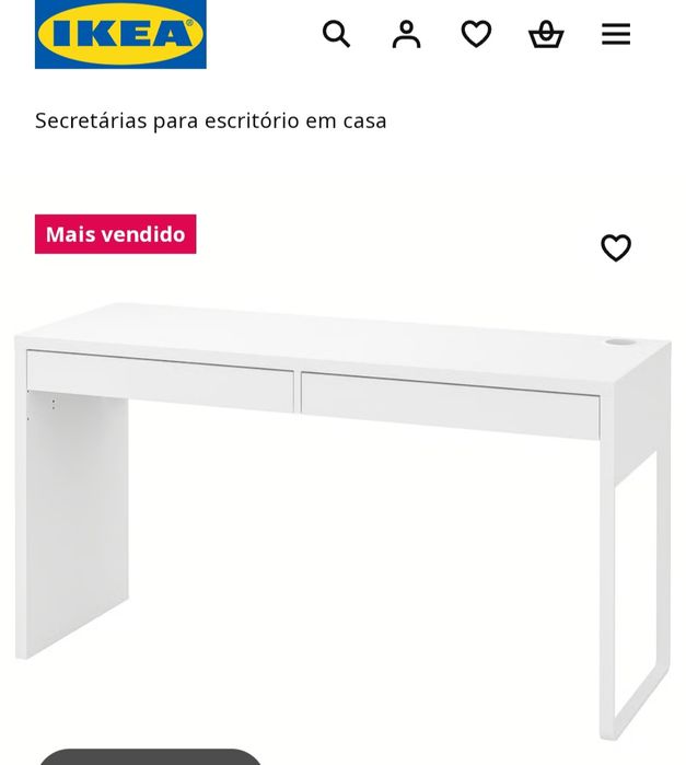 Secretária branca Micke Ikea