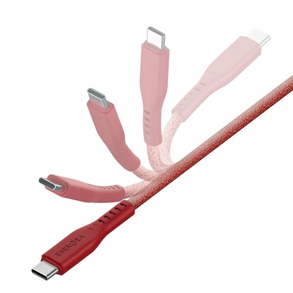 Energea Kabel Flow Usb-C - Usb-C 1.5M Czerwony/Red 240W 5A Pd Fast
