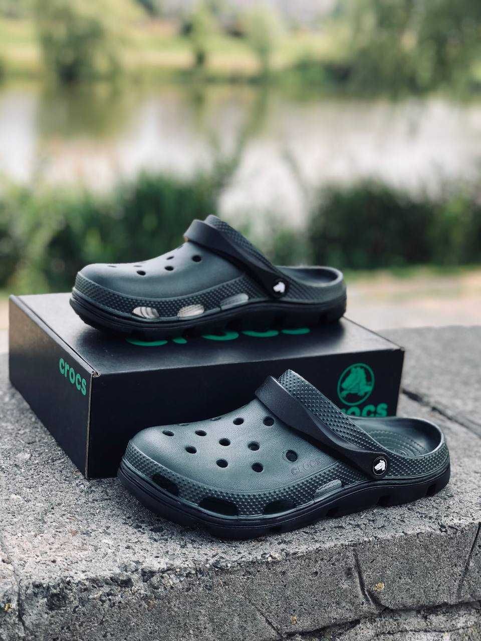 Crocs мужские черные 36-47 Повседневные практичные Крокс мужские хаки