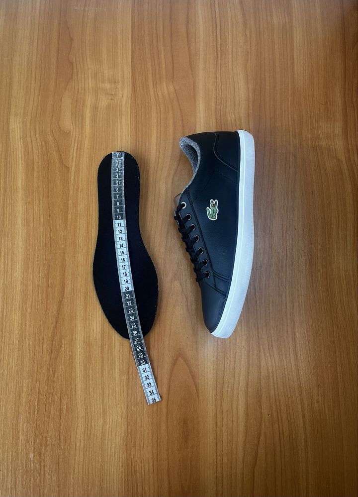 Кеды Lacoste Lerond размер 40.5 оригинал кроссовки чёрные лакоста кожа