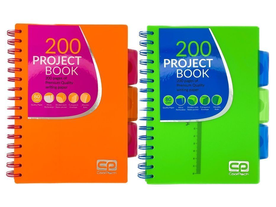 2x Kołozeszyt A5 200K w Kratkę z Przekładkami Coolpack Mix Green