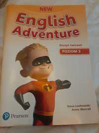 Angielski, New English Adventure, zeszyt ćw., dvd, naklejki, Pearson