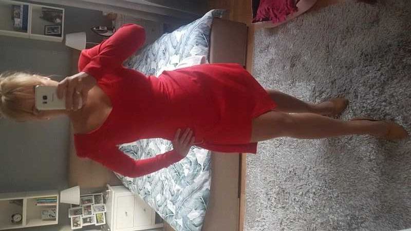Lady in Red piękna sukienka koktajlowa LOU 36 S