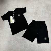 НОВИНКА 2024 детский черный костюм Stone Island футболка+шорты s-xxl