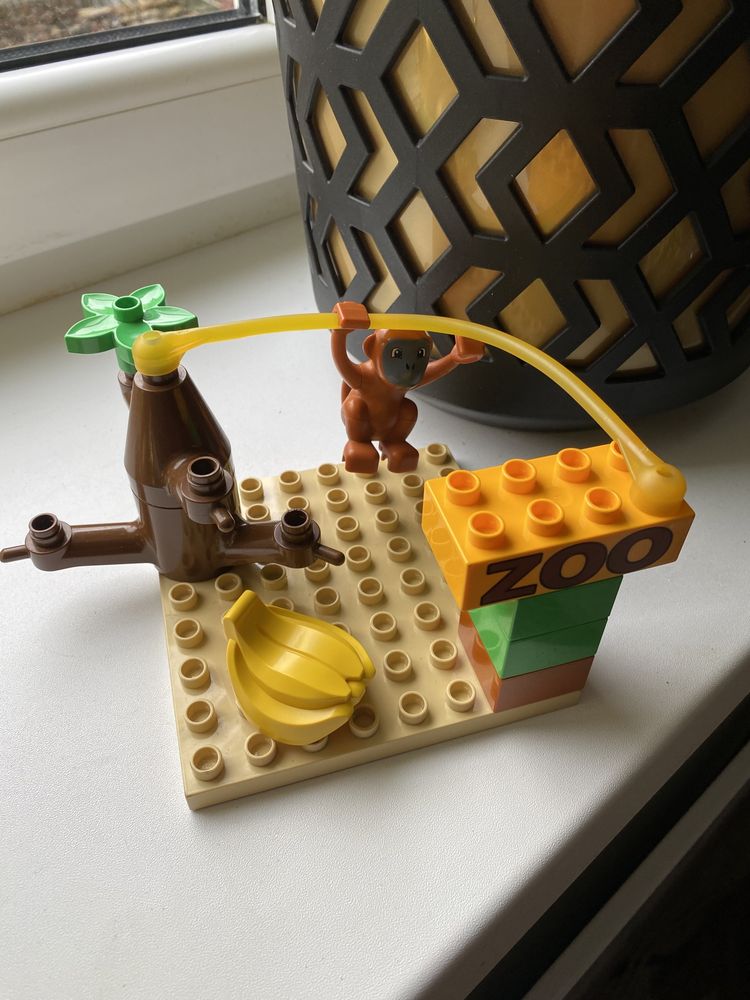Klocki Lego duplo zoo małpka liana płytka banany drzewo budowlane