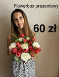 Flowerbox prezentowy róże czerwone i ecru