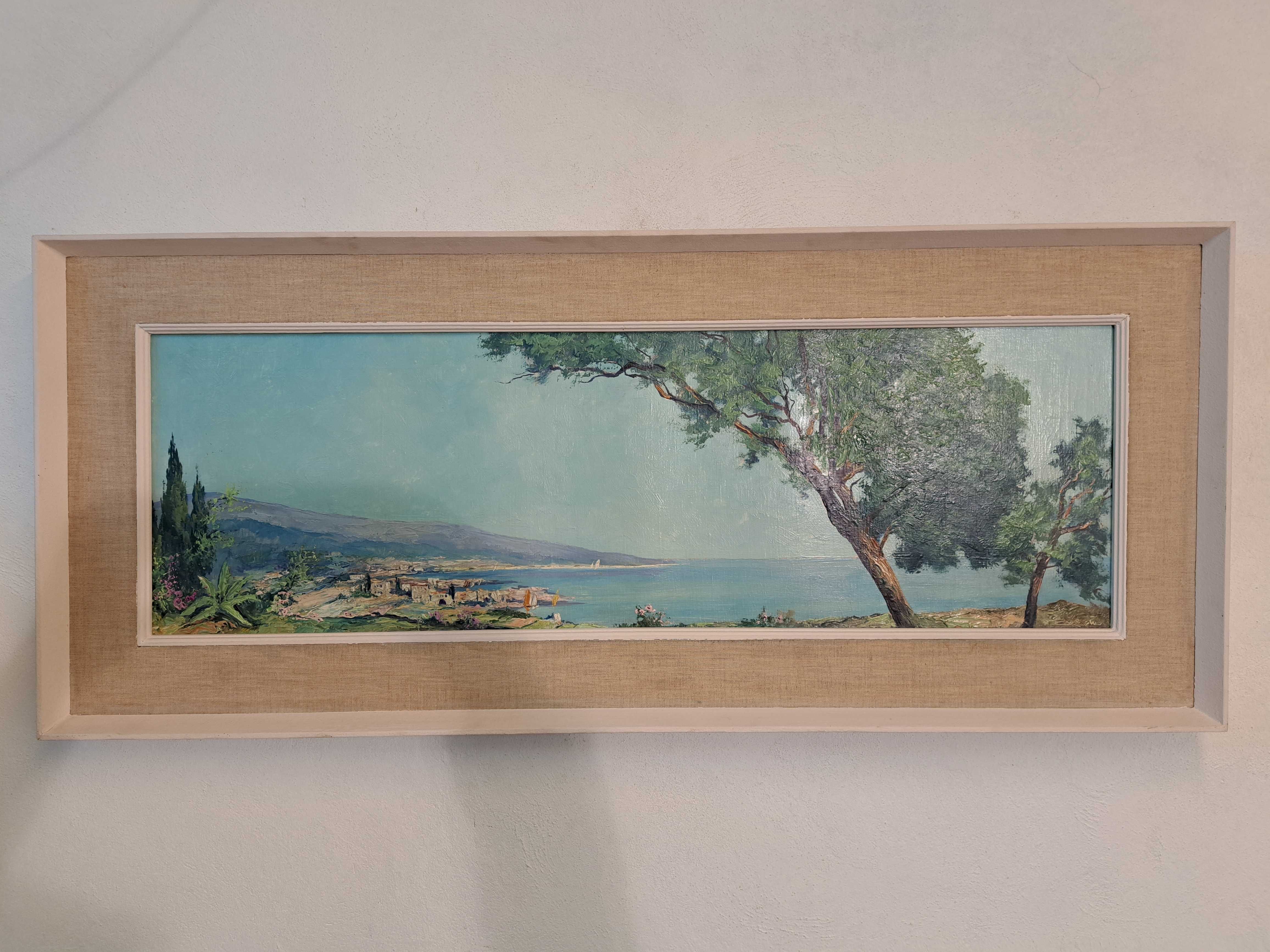 Obraz olejny na płótnie San Remo pejzaż morze góry panorama